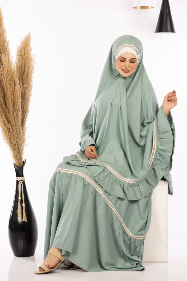 ⁦طقم صلاة سادة (خمار وجيبه)⁩ - الصورة ⁦5⁩