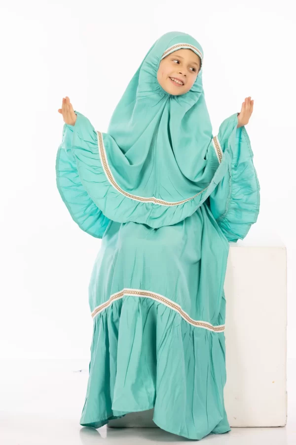 طقم صلاة أطفال (خمار وجيبه)