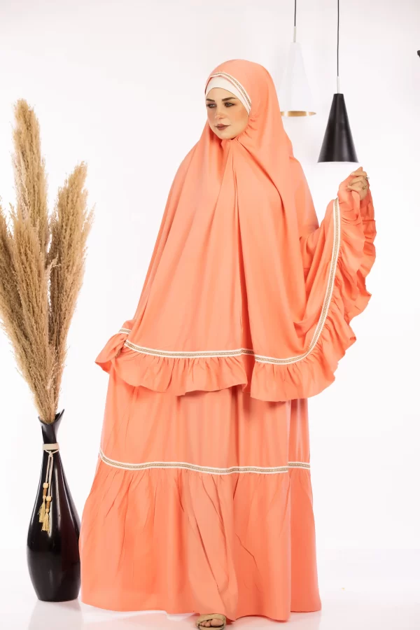 ⁦طقم صلاة سادة (خمار وجيبه)⁩ - الصورة ⁦3⁩