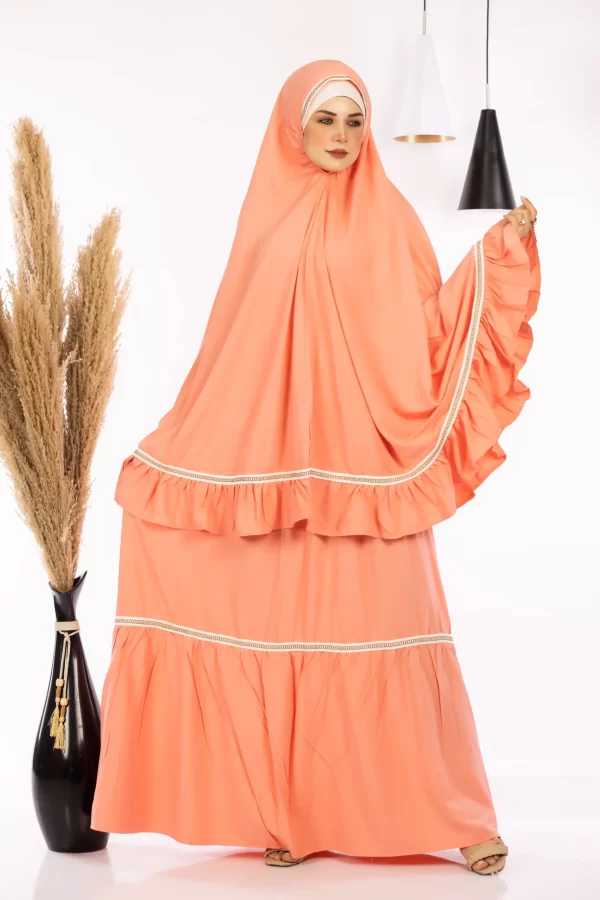 ⁦طقم صلاة سادة (خمار وجيبه)⁩ - الصورة ⁦2⁩